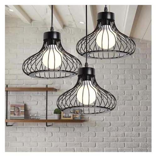 Suspension panier noir E27 de 9 pouces style lustre rétro industriel - 4