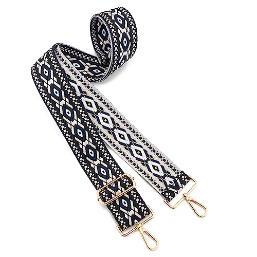 Image of Wide Shoulder Strap Adjustable Replacement Belt Guitar Style Crossbody Bag Handbag Strap Multicolor Canvas Straps(Wide:2in)(Color19)