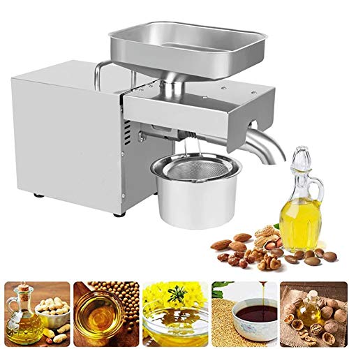 TAISK Automatic Hot/Cold Oil Press Machine Extractor 24 Hour Stainless Steel Expeller Press Machine 3-5Kg/H for Olive Beans Peanuts Sesame for Household and Commercial