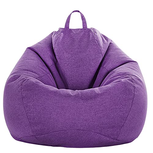 Fansu Colores Sólidos Puff, Puff Sin Relleno, Puf con Asa Salon Bean Bag para Adultos y Niños, Puff Infantiles para Uso Interior y Exterior (70x80cm,Morado)