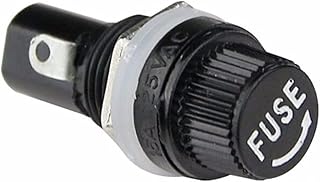 EAMOM 1pcs 5 * 20mm 10A250V Fuse+Black Insurance Tube Socket Fuse Holder for