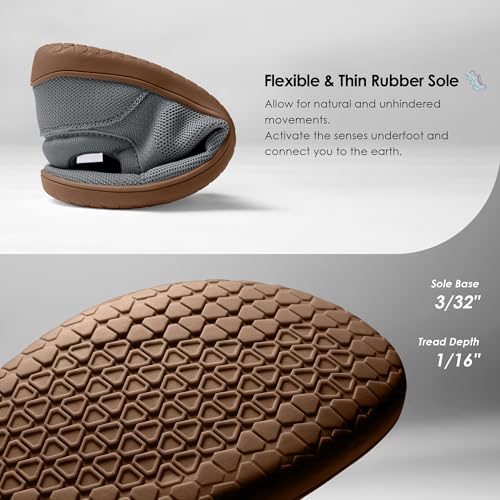Mens Barefoot Wide Toe Box Shoes Lightweight Walking Shoes Flexible Zero Drop Sneakers for Men Summer Minimalist Casual Shoes(Dark Grey/Gum,10.5)3