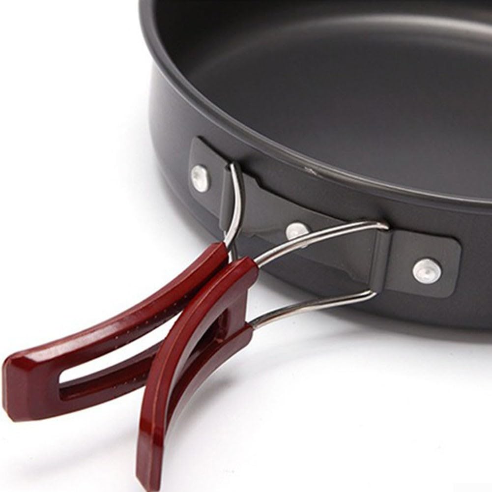 Padella in alluminio antiaderente da 20 cm, con manico pieghevole, per escursionismo, picnic, escursionismo