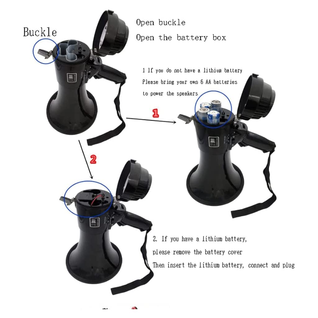 Interessante Altoparlante Bullhorn 35w Altoparlante ad alta potenza Megafono portatile con sirena integrata Controllo del volume regolabile Megafono Altoparlante leggero