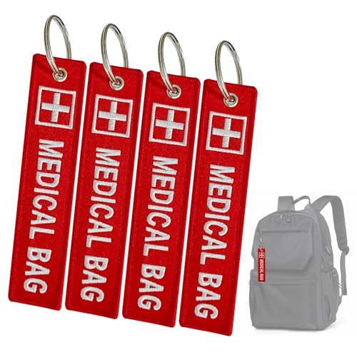 4 Pack Medical Bag Tags, Medical Tag for Air Travel for Emergency Equipment