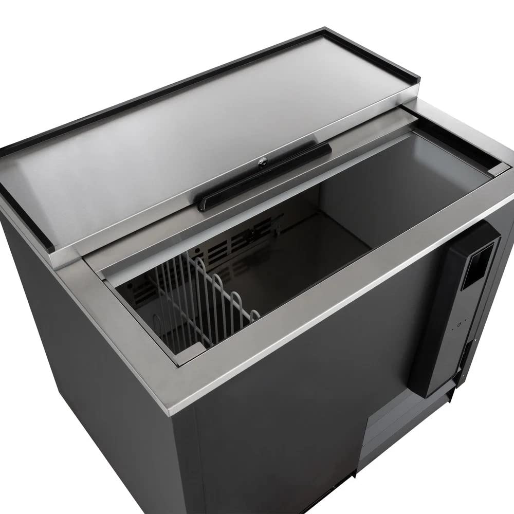 Peakcold Deep Well Horizontal Bottle Cooler; Slide Top Bar Refrigerator; 36" W on Fridge.com - View 2