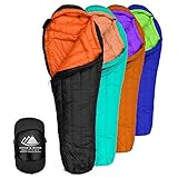 qeedo takino winter daunenschlafsack LANGLEBIGE HALTBARKEIT vom Winterschlafsack durch ultraleichtes, wasserabweisendes 400T 20D Ripstop-Nylon-Innenfutter mit zwei YKK-Reißverschlüssen, breiten Schultern und großem Fußraum, freiem Klettverschluss, Kordelzug, horizontalen Kanälen und Kompressionssack zur Aufbewahrung. In den Größen Kurz, Normal und Lang (Groß/XL) verfügbar.