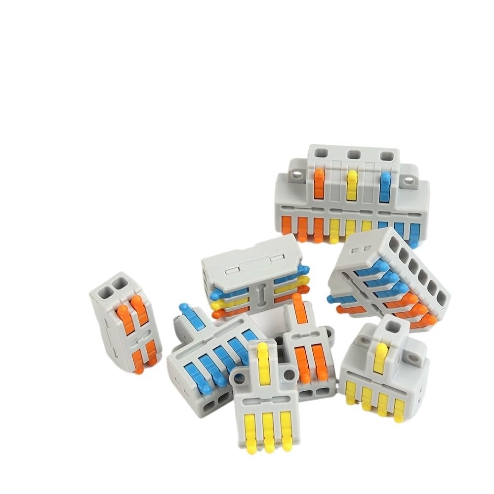 10/50 Uds. Todos los conectores compactos mi ni de cable rápido tuerca de palanca divisor de engarce conductores eléctricos bloque de terminales Push-in Home(D1-2,10PCS)