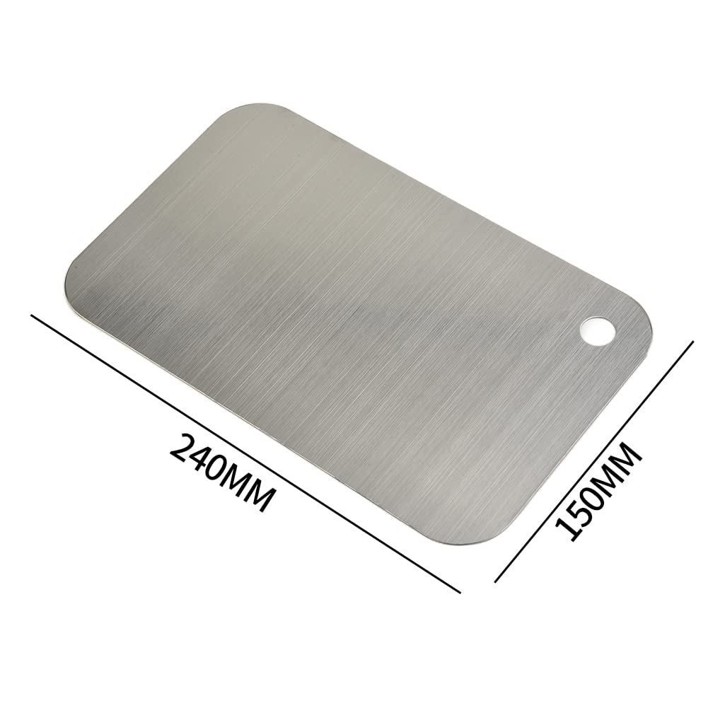Tagliere In Acciaio Inox Double Face – Antiscivolo, Antibatterico, 38x26x2 Cm Per Carne E Verdura