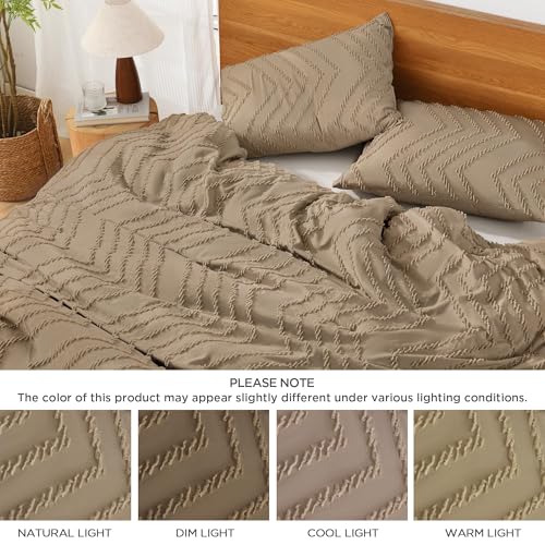 Image of Litanika 3 Pcs Taupe Boho Oversized Super King Plus Bedding Comforter Set