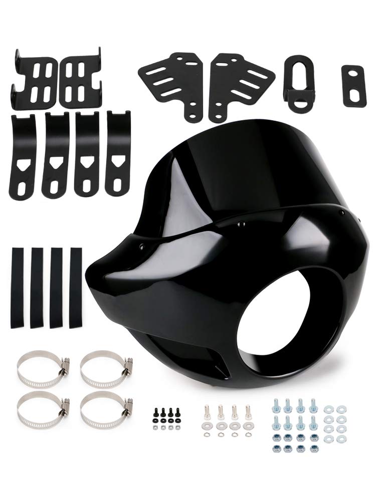 SPEEDPARK Smoke & Black Tall Fairing Windshield Club Style Kit for Harley-Davidson Super Glide T-Spo