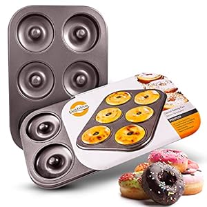 Dohnuts Donut Pan Premium 6 Cup Non-Stick Mini Doughnut and Bagel maker – for Healthier Homemade Baked Cakes