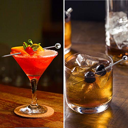 DONQL Roestvrijstalen cocktailsticks, herbruikbare fruitsticks, toothpicks, metaal, Martini Skewers, drankjes voor… - Image 6