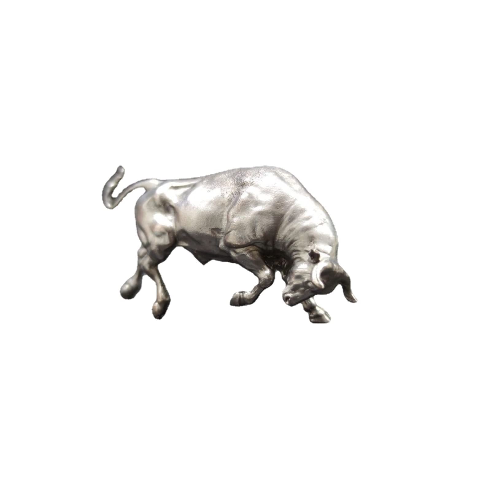 NGDFGR Black Copper Wall Street Bull Miniatures Figurine, Brass Animal Fortune Lucky Zodiac Ox Model Statue Sculpture Office Home Study Desktop Car Decoration Crafts Collection