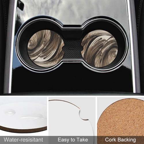 Posavasos para portavasos de carro, madera, set 2 unidades miniatura 5
