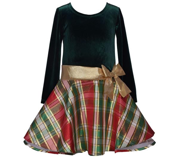 Bonnie Jean Holiday Christmas Dress Velvet Drop Waist Hipster