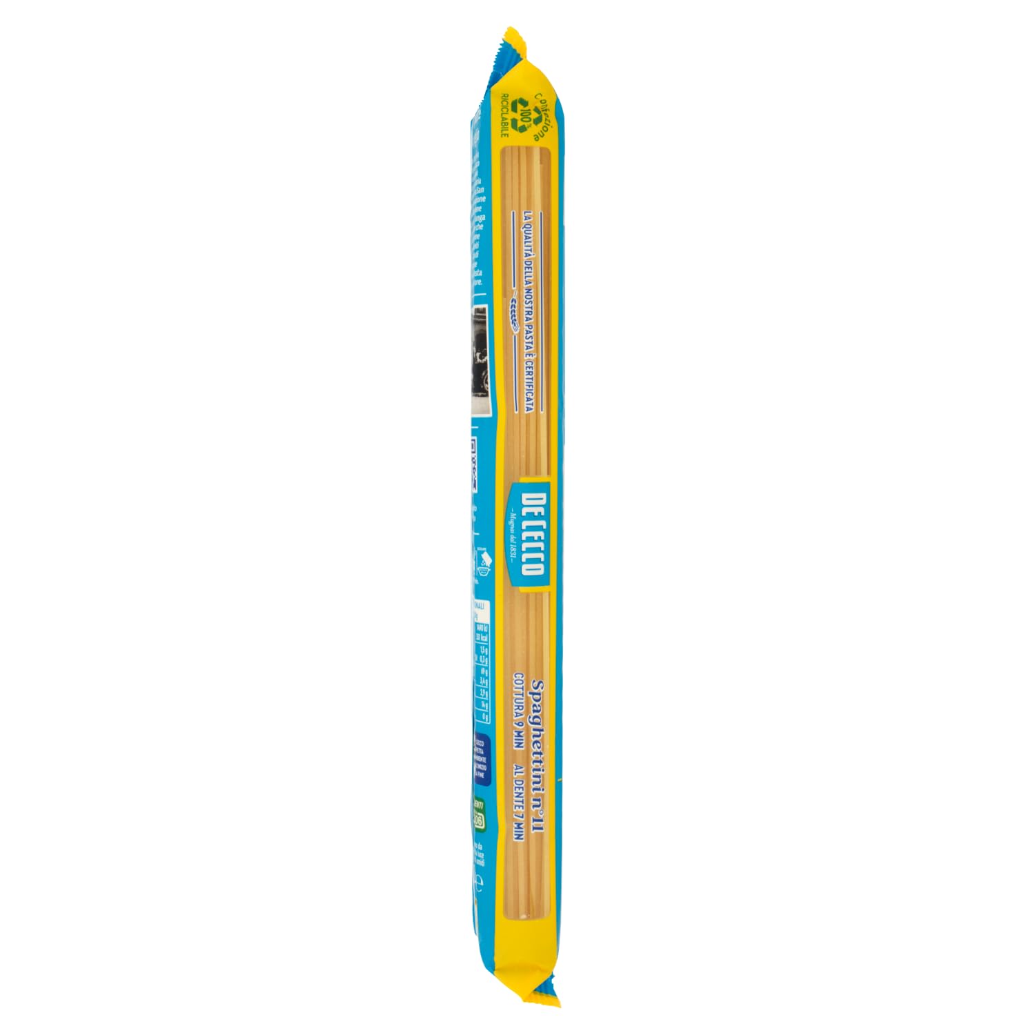 De Cecco Spaghettini n°11, pasta de trigo duro 24 x 500 g - secado lento ~18 h, textura firme - cocción 9 min (al dente 7 min) - Fabricado en Italia + Italian Gourmet Polpa 400 g