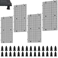 ZHIYUQL® 4 Stück Trennwand Aquarium Moosgitter 30×15CM Lochplatte Kunststoff, Kunststoffgitter Schwarz, Hochdichte Mooswand Aquarium-Gitterplatte mit 28 Halterungen für Bodenschutz und Aquascaping