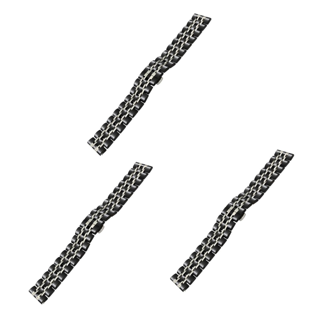 Bracelet de montre acier inoxydable noir, accessoire de remplacement chic - 8