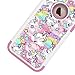 CaseTown Compatible with iPhone 5S Case, iPhone 5 Bling Case, Rainbow Unicorn Pattern Heavy Duty Shockproof Studded Rhinestone Crystal Bling Hybrid Case Silicone Armor for Apple iPhone 5s iPhone 5