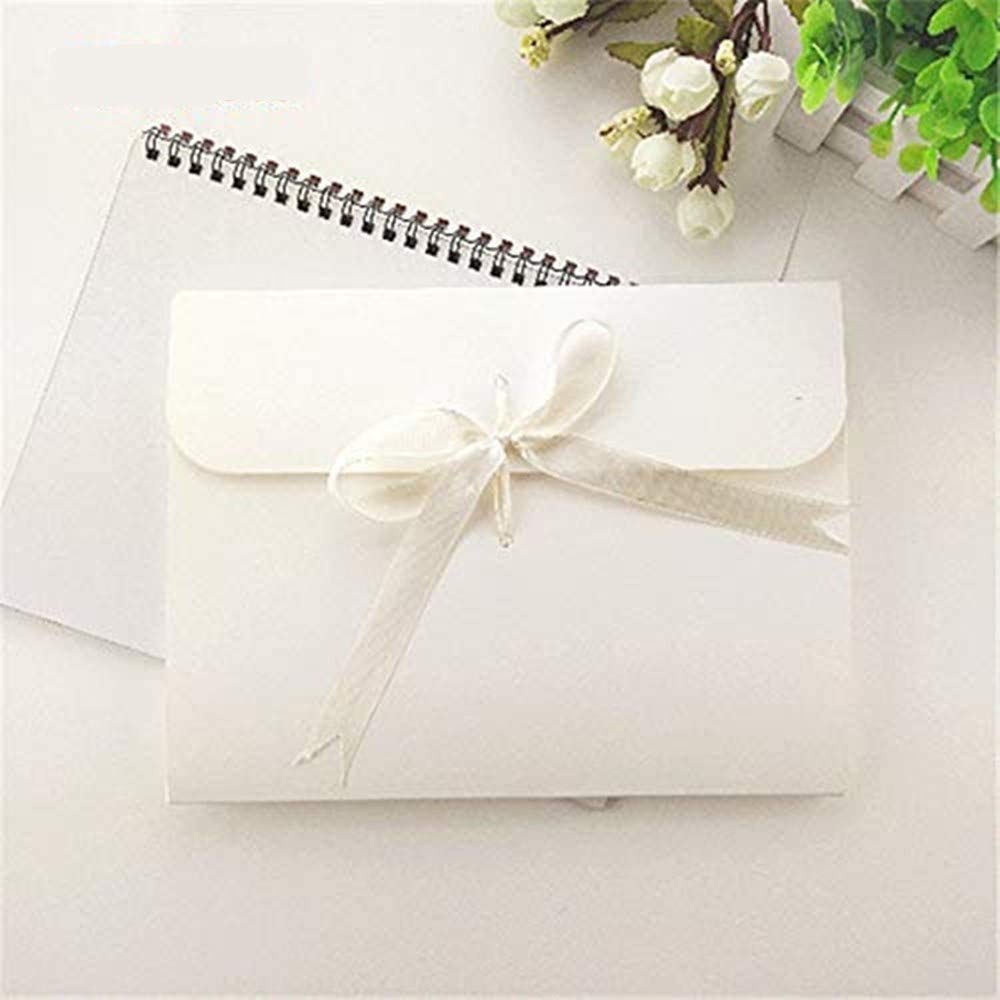 Vintage Compleanno Carta Buste Quadrate con Nastro 10 Pezzi per Biglietti di Auguri