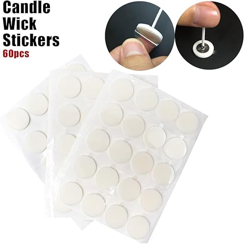 Miniatura 4 de EricX Light Mecha de vela de 8 pulgadas con calcomanías de mecha de vela y dispositivo de centrado de mecha de vela, 60 piezas para fabricación de