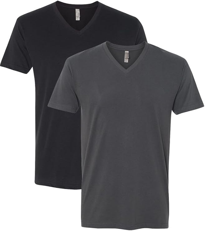 Next Level Apparel 6440 Mens Premium Fitted Sueded V-Neck Tee -2 Pack ...