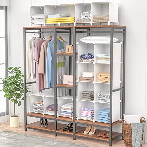 HOMIDEC Armario Modular Estantería plástico, 20 Cubos Organizador de Almacenamiento Zapatero, Estantes de Almacenamiento para la Ropa, Juguetes, Zapatillas, Libros, Blanco