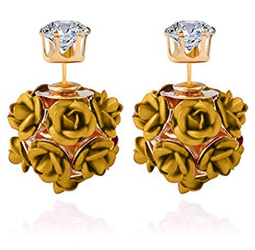 YouBella Jewellery Rose Shape Two Sided Earrings for Girls and Women (Gold) (B07P6J91MC) Amazon Price History, Amazon Price Tracker