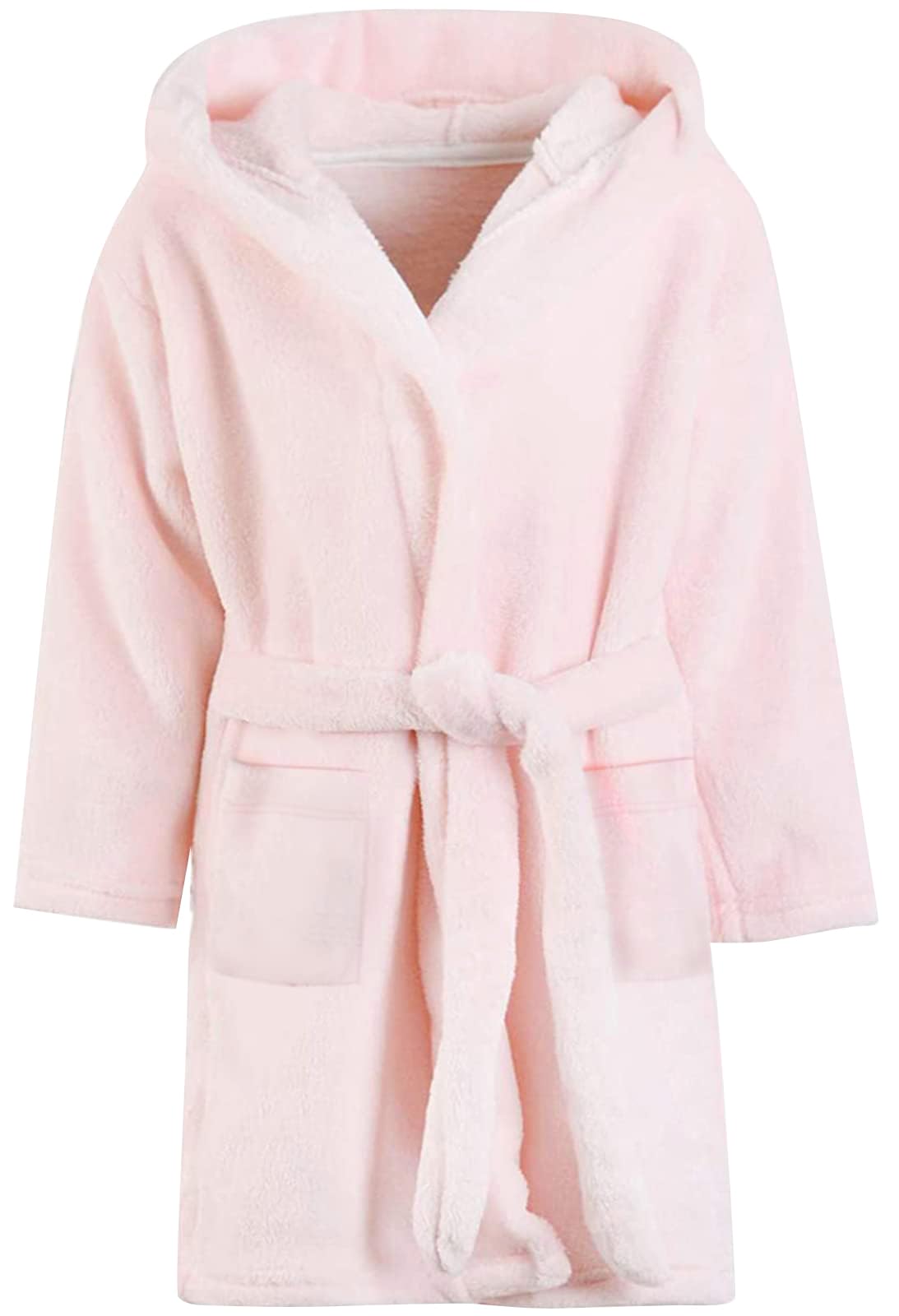 Girls Fleece Hooded Robes, Warm Printed Bath Robe for Kids Soft Fuzzy Bathrobe for Gifts