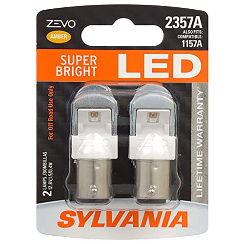 SYLVANIA - 2357 ZEVO LED Amber Bulb - Bright LED Bulb, Ideal for Park and Turn Lights (Contains 2 Bulbs)