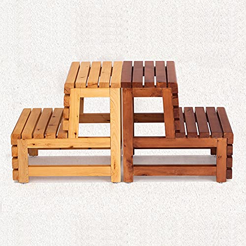 Kuyt Indoor Climbing Stool, Multi-Purpose 2-Step Step Stool Wooden Countertops Stool Children's Stepladder Stool For Bedroom/Bathroom/Toilet/Kitchen Etc/Wood Color #TOP3