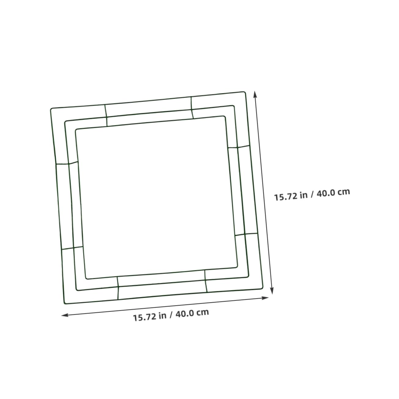 Garneck Square Wreath Frame DIY Floral Wire Wreath Ring Indoor Decorations for Home 40x40cm