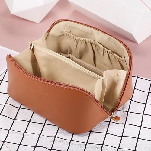 Necessaire Maquiagem Grande Cosméticos Feminina Bolsa Viagem (MARROM)