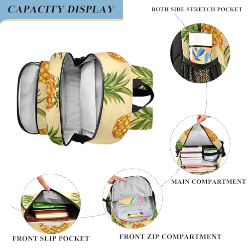 senya Golden Pineapple Backpack Water-Resistant Bag Lightweight Bookbags with Reflective Strip3