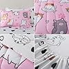 lishjekee Cat Comforter Twin for Kids 6Pieces Pink Cats Bedding Set Kawaii Kitten Comforter and Sheets Set for Girls Animal Bed in A Bag for Teens Cartoon Girly Bed Sets Home Decor #5