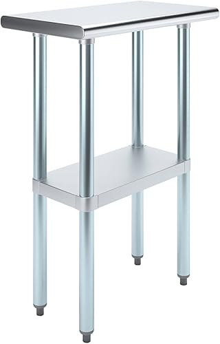 Vista 474 de AmGood Mesa de trabajo de acero inoxidable de 18 pulgadas x 36 pulgadas Mesa de preparación de alimentos de cocina de metal NSF