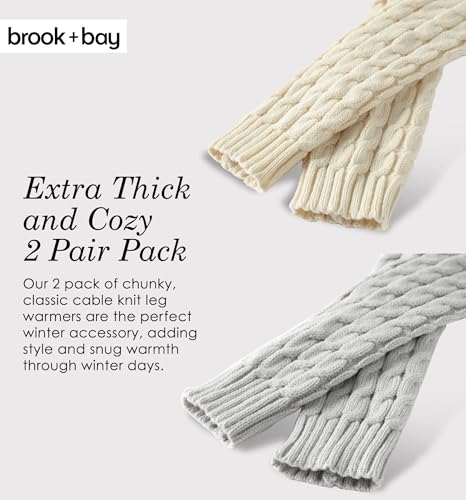 Brook + Bay Women's Leg Warmers - Legwarmers - Ballet Leg Warmers Women - Ankle Warmer - Cable Knit Legwarmer - Keep Your Calves Warm in Winter - Knitted Calf Warmer for Women Men2