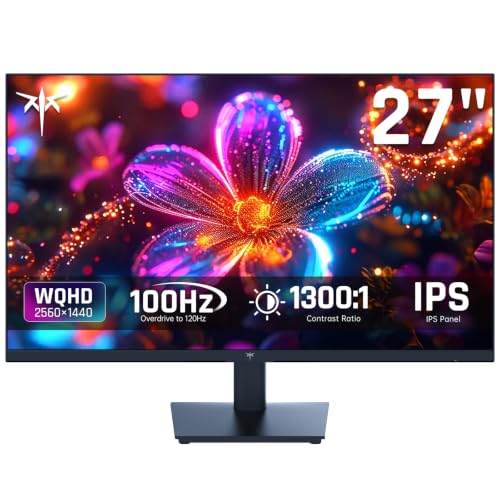 KTC 27 Inch QHD Computer Monitor, 2K 1440P 100Hz IPS Gaming Monitor, H27T27