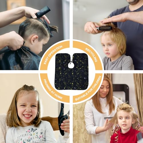 Conjunto de 3 capas impermeables para corte de cabello con diseño de cielo nocturno para niños y uso profesional y en casa miniatura 3