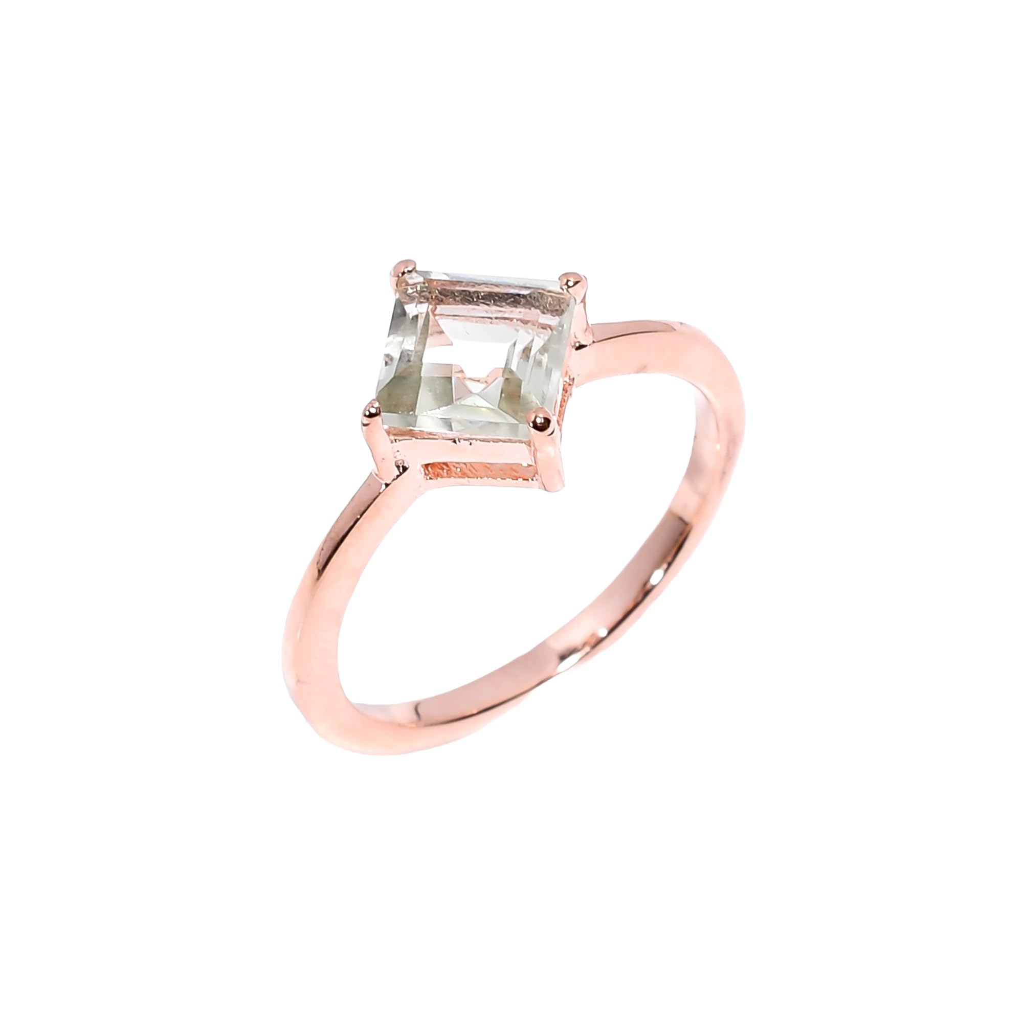 Grüner Amethyst-Ring, 925er Sterlingsilber, Ring für Damen und Herren, zarter, stilvoller Verlobungsring, natürlicher Edelstein, Statement-Ring, handgefertigter Boho-Ring, R-126-24-P
