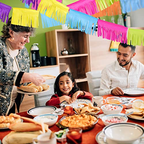 112 Feet Mexican Party Tissue Fringe Garland Colorful Fiesta Paper Banner Cinco De Mayo Party Hanging Decorations For Mexican Fiesta Party Supplies Backdrop Decor, 10 Pack #TOP3