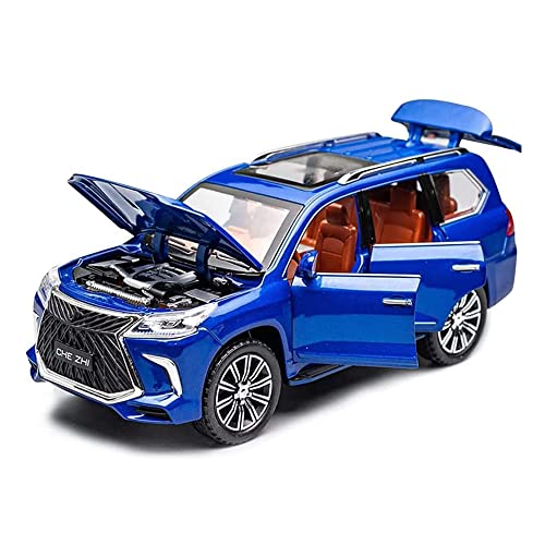 Image of 1:24 Diecast Metal Car Model Lx570 Toy Cars For Kids Pull Back Openable Doors With Light Sound|Multicolor