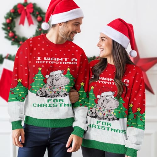 Image of 99TIMORO Funny Ugly Christmas Sweater for Men and Women, Holiday Pullover 2025, Novelty Crewneck Sweatshirt, Festive Gift