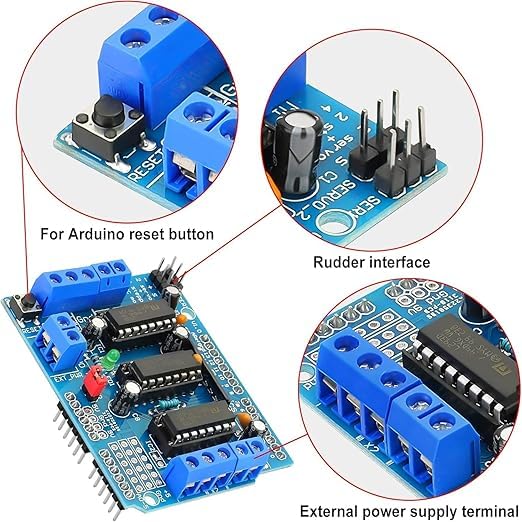 Bihariji Electronics L293D DC Motor Driver Shield Stepper Motor Driver Shield Expansion Board for Arduino Raspberry Pi 4