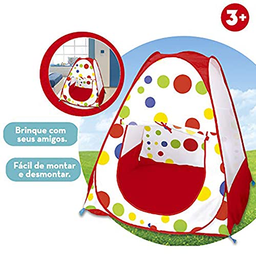 Barraca Cabana Infantil Portátil com Estampa de Bolinhas BBR TOYS