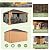 YOLENY 12' x 16' Hardtop Gazebo, Wood Looking Gazebo with Aluminum Frame and Single Galvanized Steel Roof, Outdoor Permanent Metal Pavilion with Curtains and Nettings for Deck, Backyard and Patio