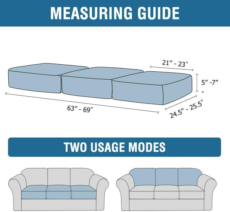Miniatura 4 de H.VERSAILTEX Fundas de cojín individuales de lino tejido resistente al agua para sofá de 3 cojines, fundas protectoras de cojín (paquete de 3, negro