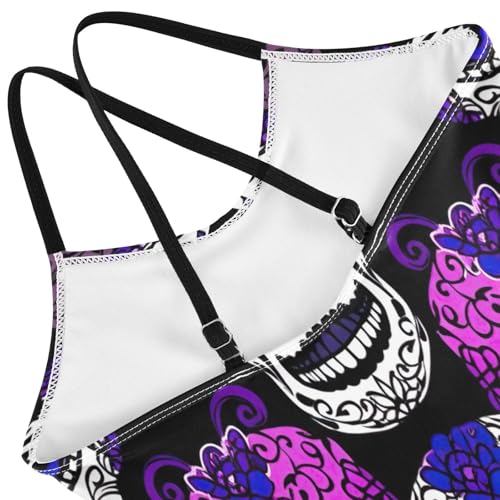 Girl Bathing Suits 3-10 Y Beach Apparel, Sugar Skulls4