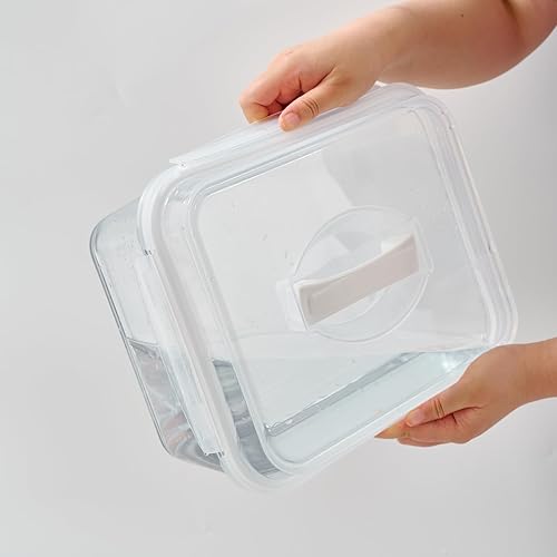 Miniatura 5 de XXXXX-Large Recipiente práctico de vidrio con tapa de bloqueo, 220 onzas, sin BPA, vidrio de borosilicato, tamaño familiar, tamaño de fiesta, tapa
